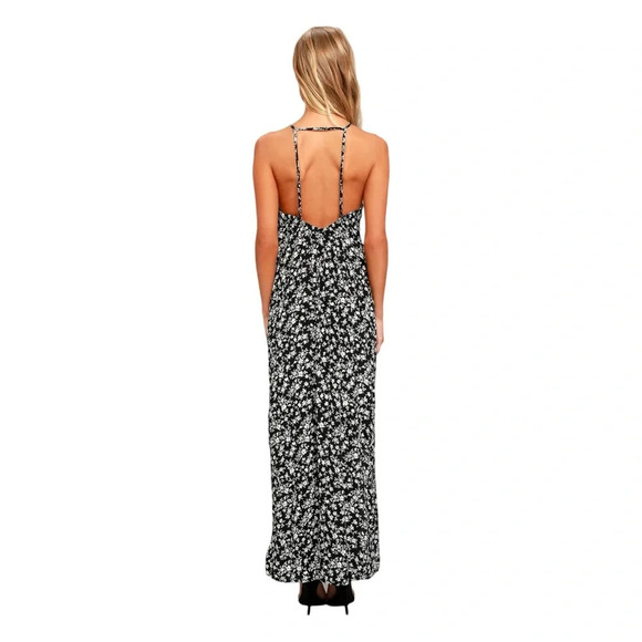 Lulus Lily Jane Black and White Floral Print Maxi Dress Size XS - Picture 3 of 11